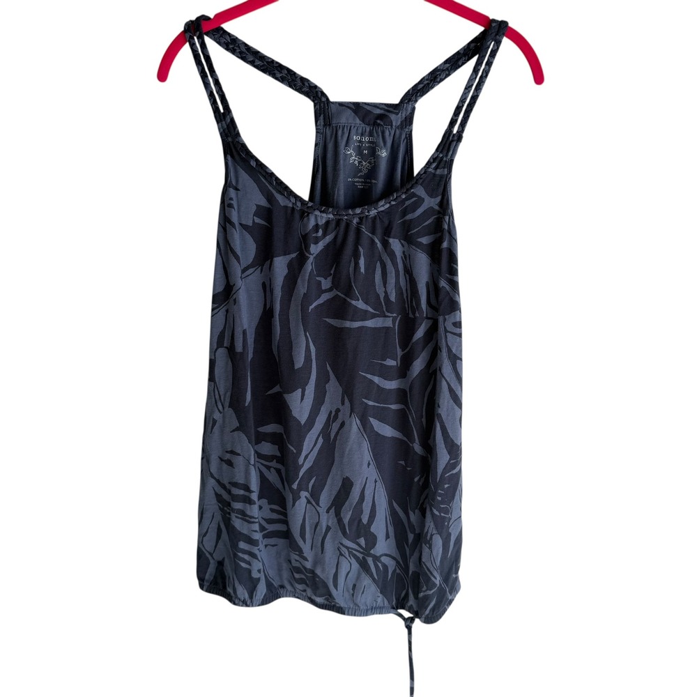 NWT SONOMA Life + Style Mood Indigo Floral Racerback Casual Ladies Tanktop, M